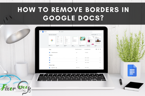 Remove borders in google docs