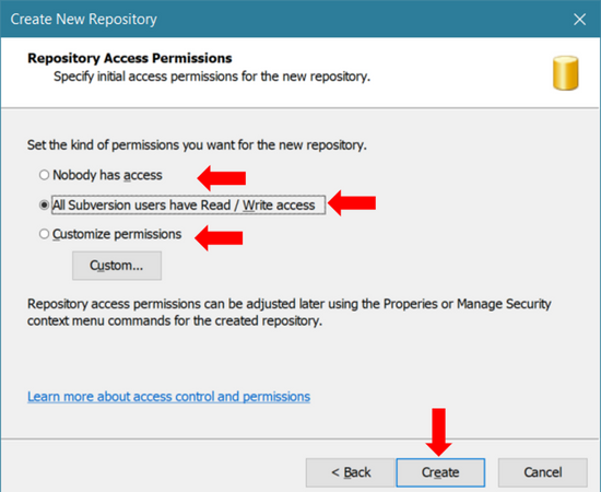 repository access permissions