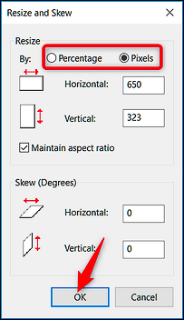 resizing by percentage