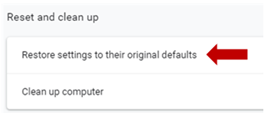 Restore settings to their original defaults