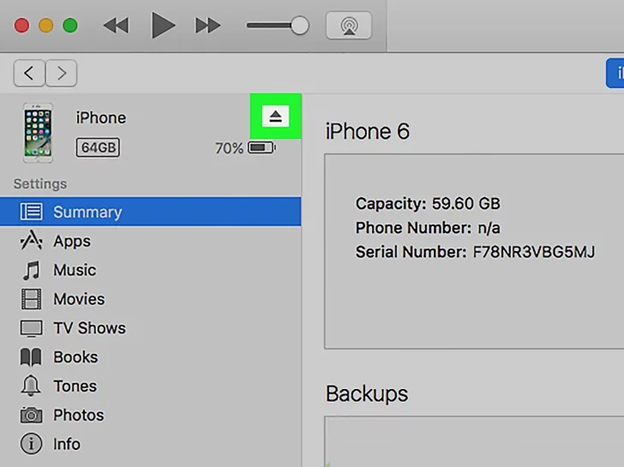 safely eject the iPhone from Mac