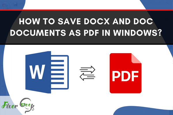 How to save docx and doc documents as PDF in Windows?
