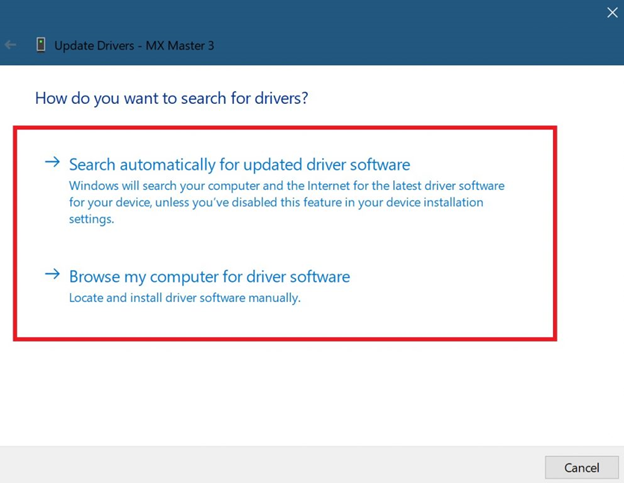 Search Automatically for Updated Driver Software