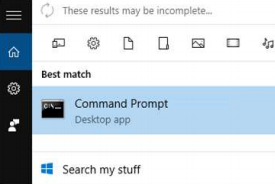Search for Command Prompt