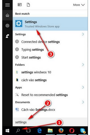 Search for the Settings option