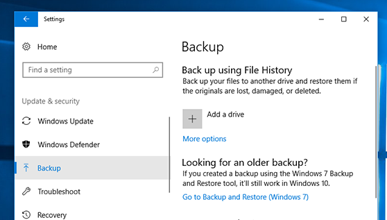 Security then select Backup