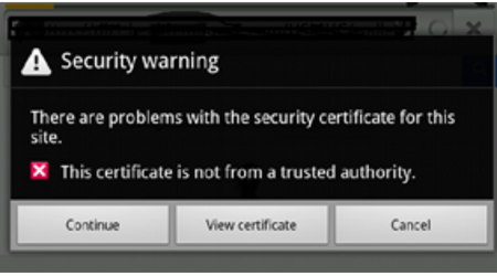 Security Warning Pop up