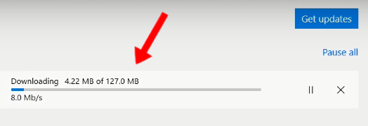see the download progress