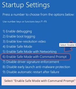 Select Enable Safe mode