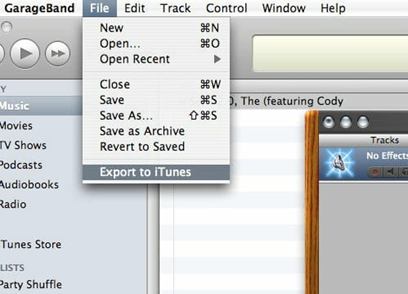 select Export to iTunes