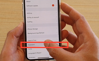 Select Keyboard from General
