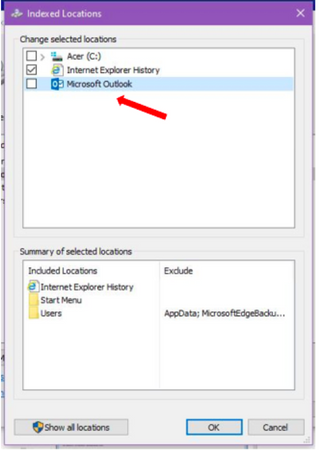 Select Microsoft Outlook