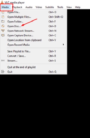 Select Open Disk option