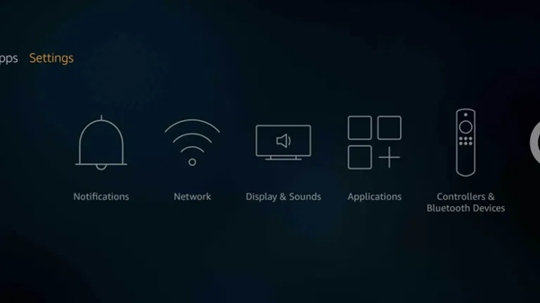 Select Settings from Firestick Home Screen