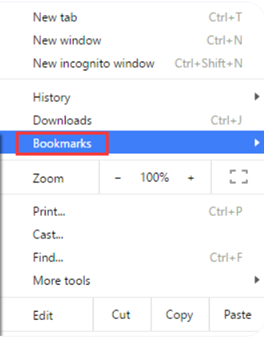Select the Bookmarks option
