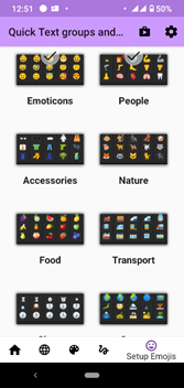 select the emoji groups
