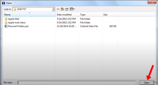 Select your PST file