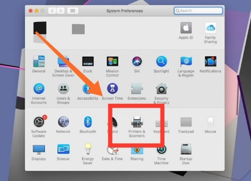 Selecting Printers and Scanners on Mac