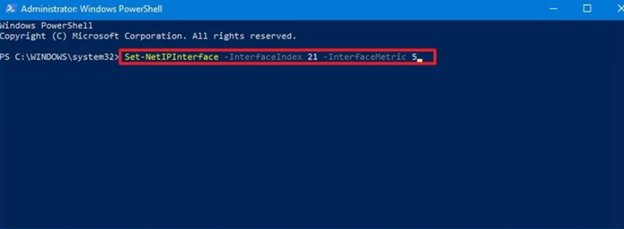 Set the network connection priority position