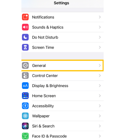 Settings of your iPhone