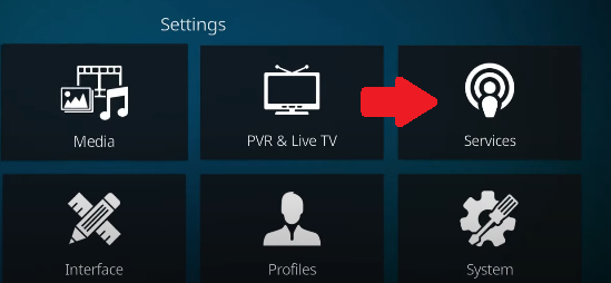 Settings, select Services