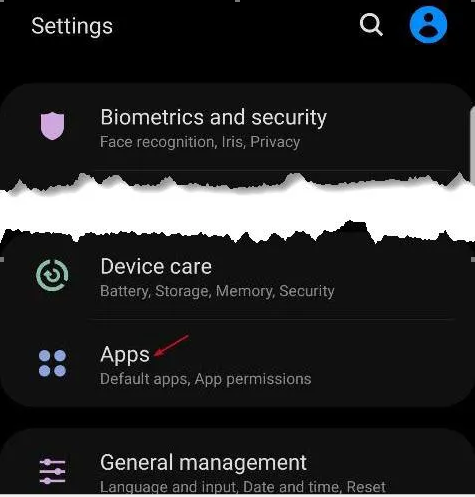 Settings then click Apps
