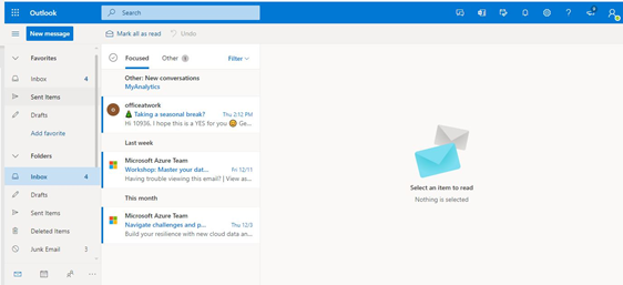 Sign in to Outlook with your credentials