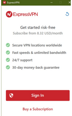 Sign In up on the VPN
