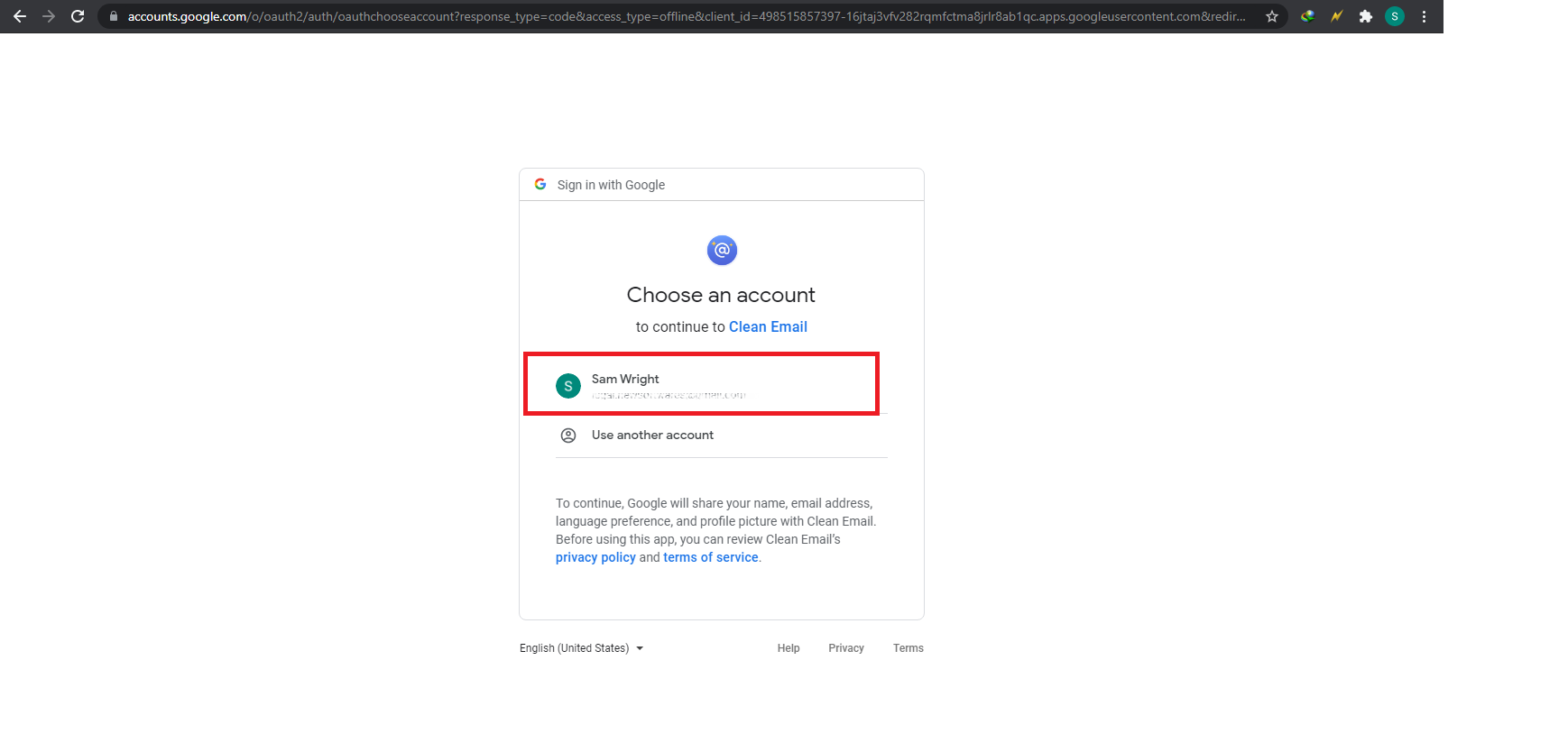 Your Google account
