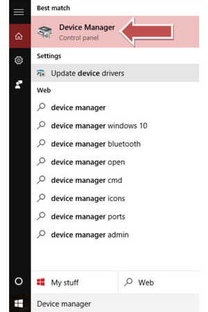 Start and type Device Manager