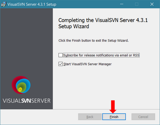 start visualSVN server manager