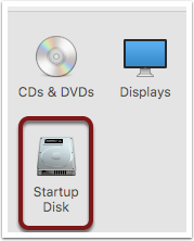 Startup Disk option