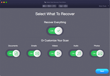 Steller Data Recovery Application Interface