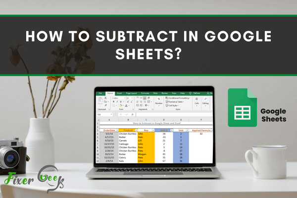 Subtract in Google Sheets