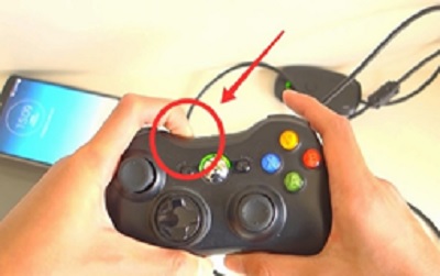 Sync button of the controller