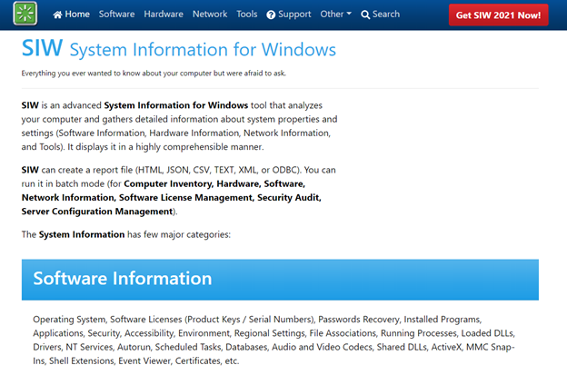 System Information for Windows