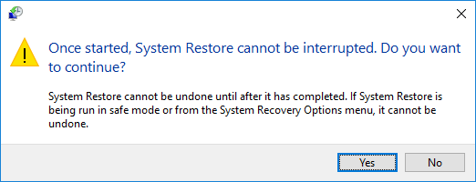 System Restore process