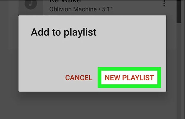 tap on the NEW PLAYLIST option