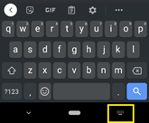 tap the keyboard icon