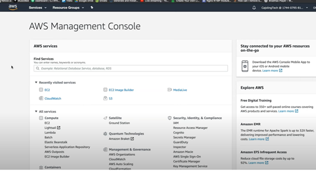 the AWS Management Console