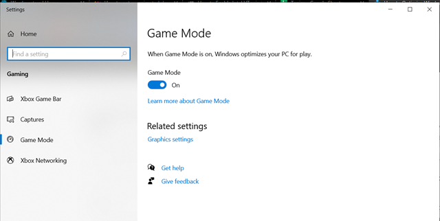 Enable Windows 10 Game Mode