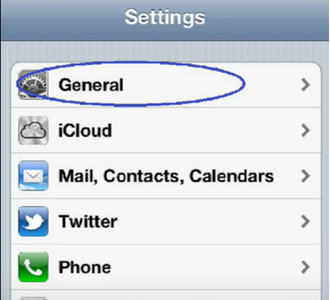 the General option in Settings