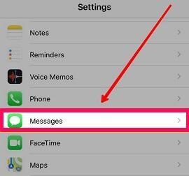 the Messages option