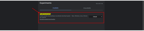 The parallel downloading flag