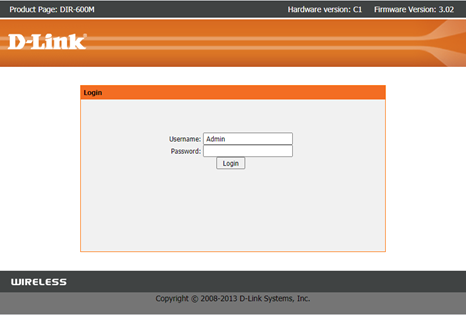 The router admin panel