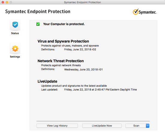 the Symantec Endpoint Protection