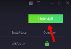 the Uninstall button