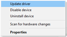 the update driver software