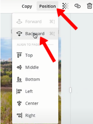 Then click on the Position icon