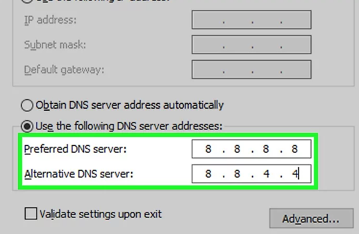 to Set the DNS servers